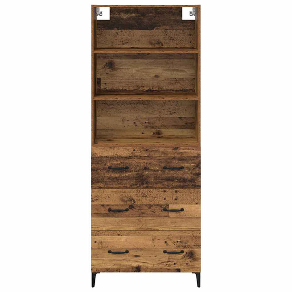 Tekninen puu korkea kaappi 34 x 180 cm 69,5 Vanha Puu