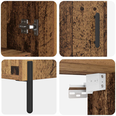 Korkea kaappi Vanha Puu 69,5 x 34 x 180 cm Tekninen puu