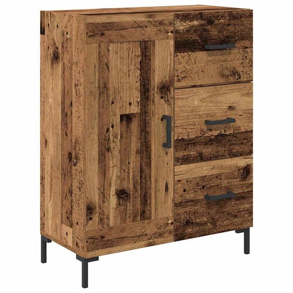 Korkea kaappi 2 kpl Vanha puu 69,5 x 34 x 180 cm Tekninen puu