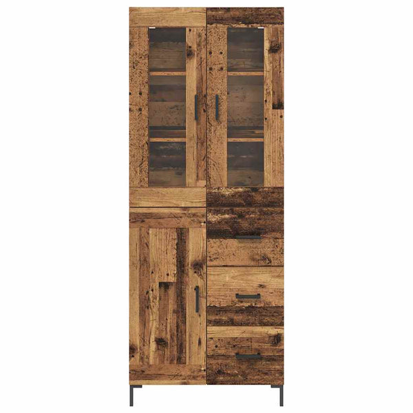 Korkea kaappi 2 kpl Vanha puu 69,5 x 34 x 180 cm Tekninen puu