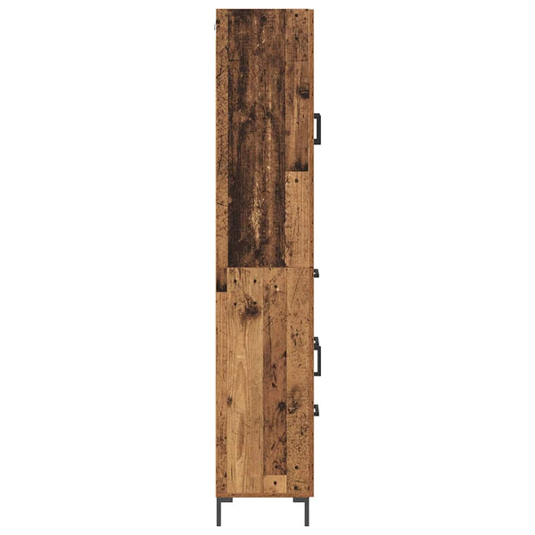 Korkea kaappi 2 kpl Vanha puu 69,5 x 34 x 180 cm Tekninen puu