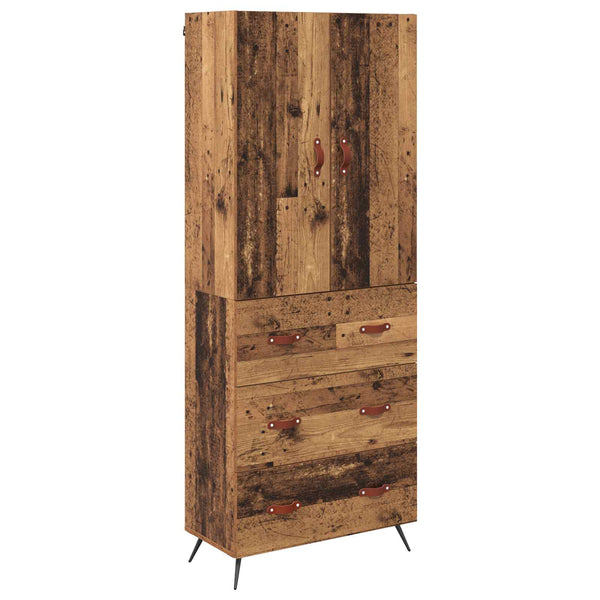 Vanha Puu 69,5 x 34 Tekninen puu 180 cm korkea kaappi