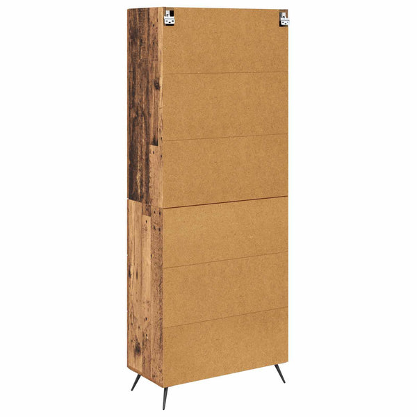 Vanha Puu 69,5 x 34 Tekninen puu 180 cm korkea kaappi