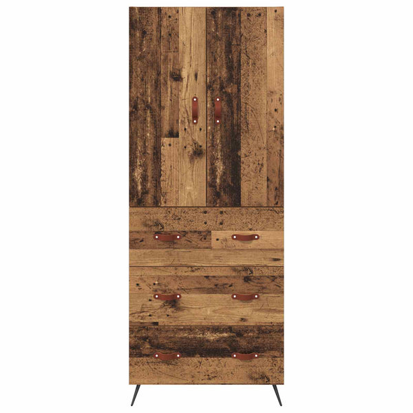 Vanha Puu 69,5 x 34 Tekninen puu 180 cm korkea kaappi