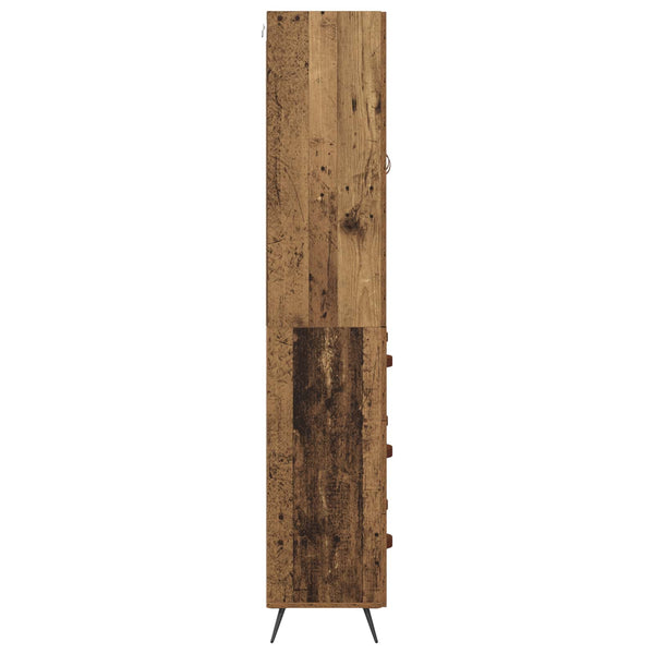 Vanha Puu 69,5 x 34 Tekninen puu 180 cm korkea kaappi