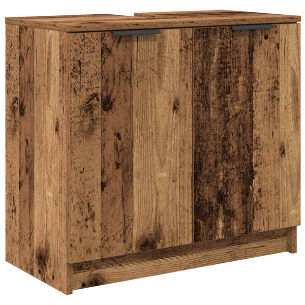 Kylpyhuonekalustesetti 4 kpl Vanha puu 64,5 x 33,5 x 59 cm