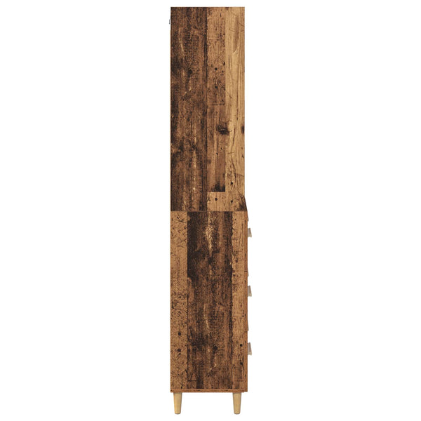 Vanha Puu korkea kaappi 69,5 cm x 180 cm x 32,5 cm Tekninen puu