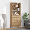 Korkea kaappi tammi Artisan laatikon kanssa 69,5 x 34 x 180 cm