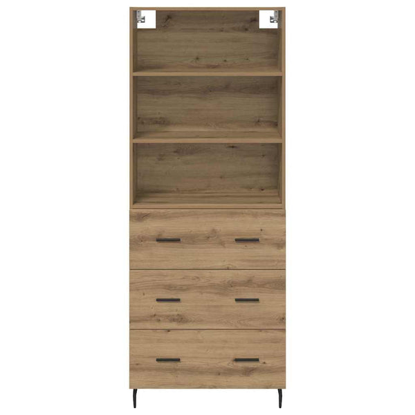 Korkea kaappi tammi Artisan laatikon kanssa 69,5 x 34 x 180 cm