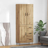 Korkea kaappi 2 pcs Tekniikkapuuta ja lasia Artisan tammella