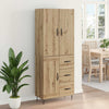 Korkea kaappi 2 pcs Tekniikkapuuta ja lasia Artisan tammella