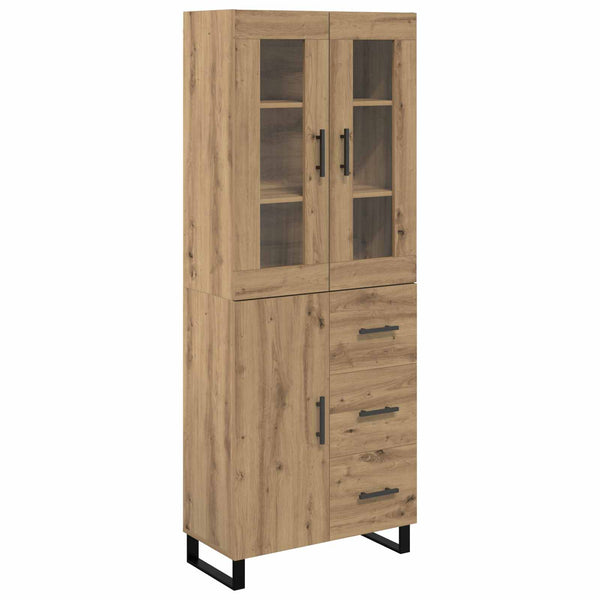 Korkea kaappi 2 kpl lasi ja Puurakenteinen Artisan tammi