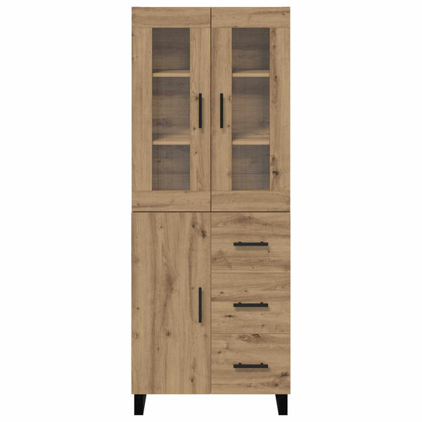 Korkea kaappi 2 kpl lasi ja Puurakenteinen Artisan tammi