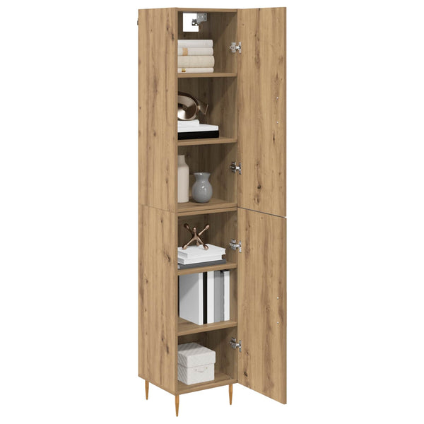 2 pcs korkea kaappi tammi Artisan Tekninen puu