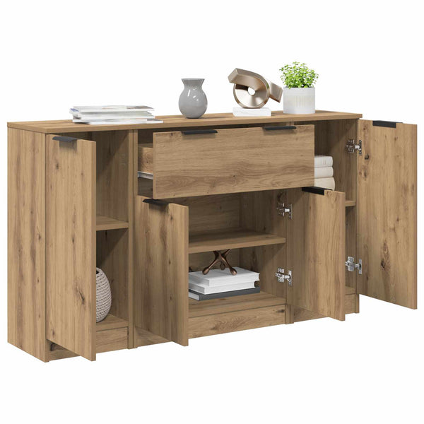Sivupöytä laatikon kanssa 3 pcs Artisan tammi Tekninen puu