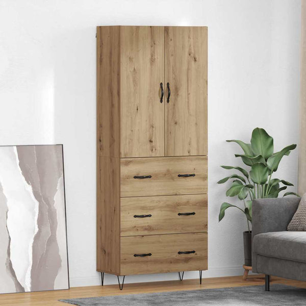 Korkea kaappi 2 pcs lasia ja Tekniikkapuuta Artisan tammesta