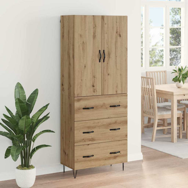 Korkea kaappi 2 pcs lasia ja Tekniikkapuuta Artisan tammesta