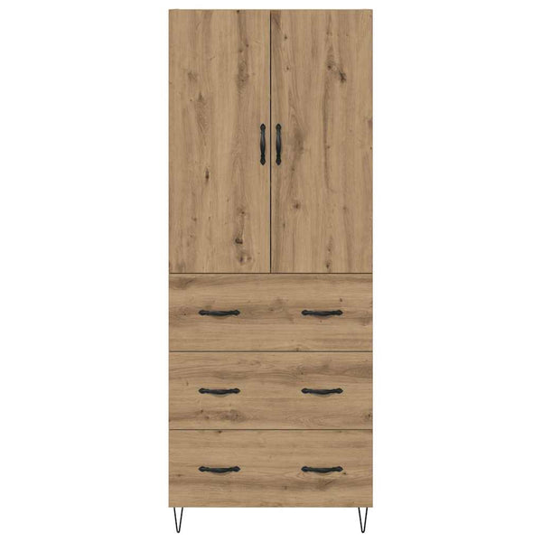 Korkea kaappi 2 pcs lasia ja Tekniikkapuuta Artisan tammesta