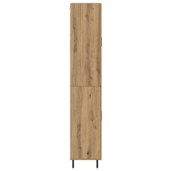 2 pcs korkea kaappi Artisan tammi Puurakenteinen ja lasi