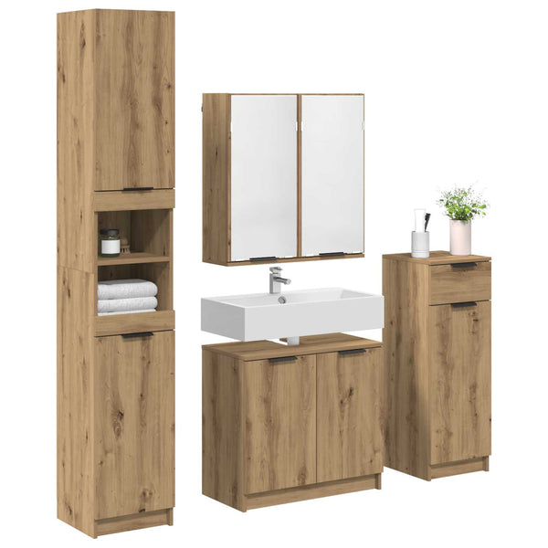Kylpyhuonekalustesetti 4 kpl Artisan tammi 64,5 x 33,5 x 59 cm
