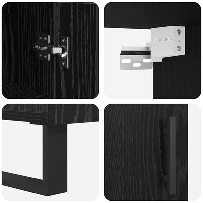 Korkea kaappi Musta tammi. 34,5 x 34 x 180 cm Tekninen puu