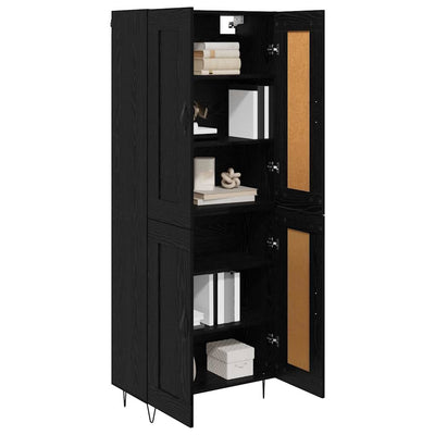 Korkea kaappi Musta tammi. 69,5 x 34 x 180 cm Tekninen puu