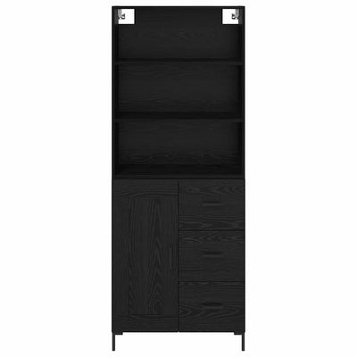 Korkea kaappi laatikon kanssa 2 pcs Musta tammi. Tekninen puu