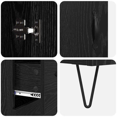 Korkea kaappi Musta tammi. 69,5 x 34 x 180 cm Tekninen puu