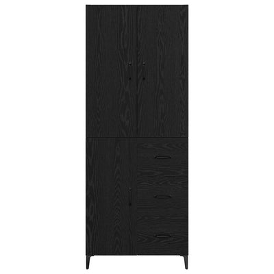 Korkea kaappi Musta tammi. 69,5 x 34 x 180 cm Tekninen puu