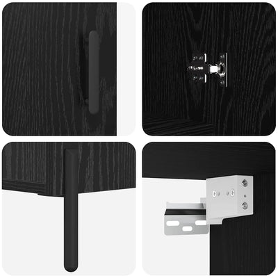 Korkea kaappi 2 pcs Musta tammi. 69,5 x 34 x 180 cm