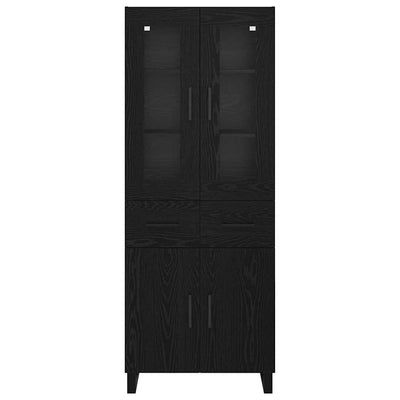 Korkea kaappi Musta tammi. 69,5 x 34 x 180 cm Tekninen puu