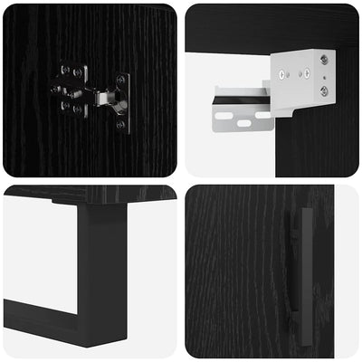 Korkea kaappi Musta tammi. 69,5 x 34 x 180 cm Tekninen puu