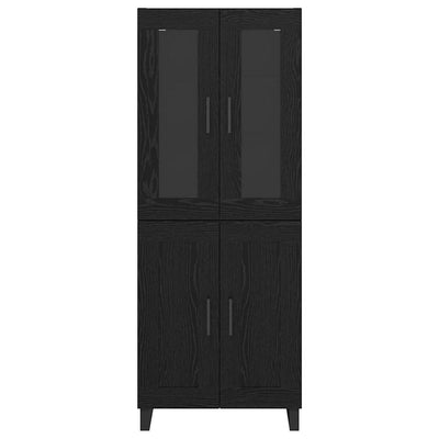 Korkea kaappi Musta tammi. 69,5 x 34 x 180 cm Tekninen puu