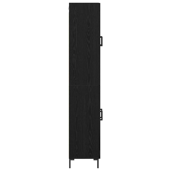 Korkea tammi kaappi, 2 pcs, musta. 69,5 x 34 x 180 cm