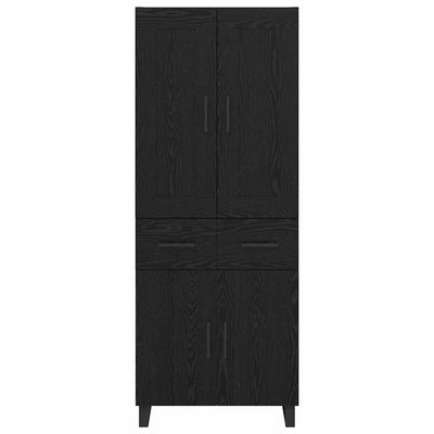 Korkea kaappi laatikon kanssa 2 pcs Musta tammi. Tekninen puu