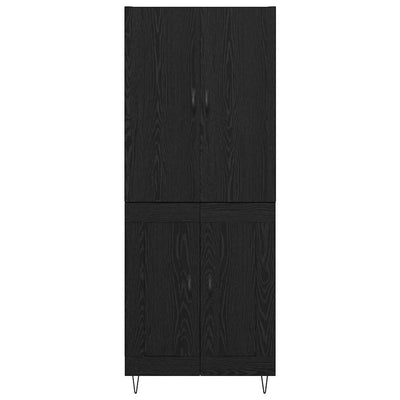Korkea kaappi 2 pcs Musta tammi. Tekninen puu