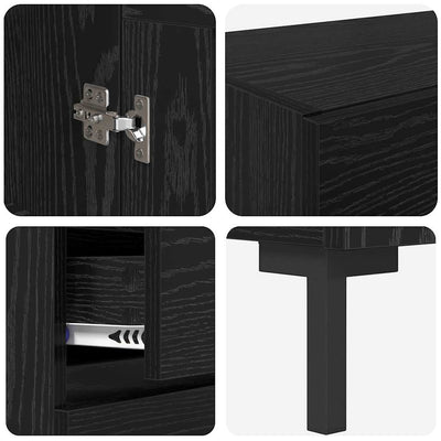 Korkea kaappi Musta tammi. 69,5 x 34 x 180 cm Tekninen puu