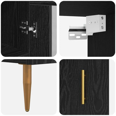 Korkea kaappi Musta tammi. 34,5 x 34 x 180 cm Tekninen puu