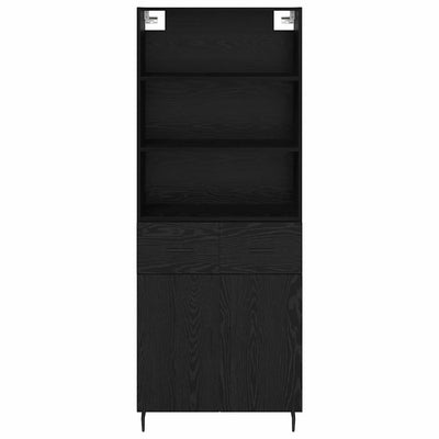 Korkea kaappi 2 pcs Musta tammi. 69,5 x 34 x 180 cm