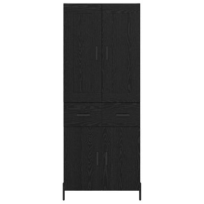 Korkea kaappi 2 pcs Musta tammi. 69,5 x 34 x 180 cm