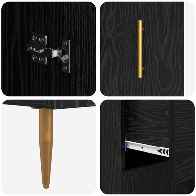 Korkea kaappi Musta tammi. 69,5 x 34 x 180 cm Tekninen puu