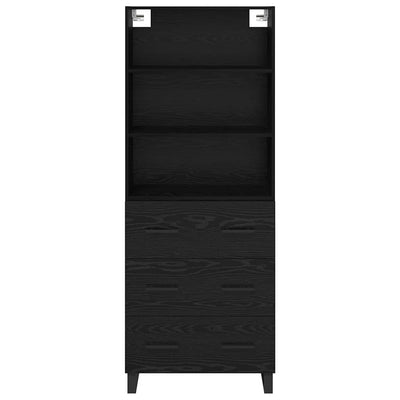 Korkea kaappi laatikon kanssa 2 pcs Musta tammi. Tekninen puu