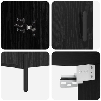 Korkea kaappi Musta tammi. 69,5 x 34 x 180 cm Tekninen puu