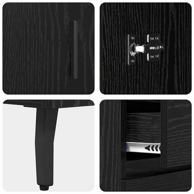 Korkea kaappi 2 pcs Musta tammi. 69,5 x 34 x 180 cm