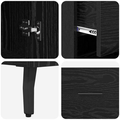 Korkea kaappi Musta tammi. 34,5 x 34 x 180 cm Tekninen puu