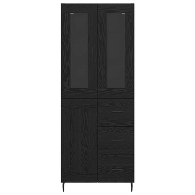 Korkea kaappi Musta tammi. 69,5 x 34 x 180 cm Tekninen puu