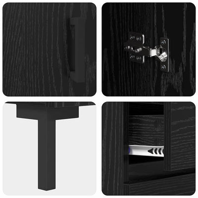 Korkea kaappi Musta tammi. 69,5 x 34 x 180 cm Tekninen puu