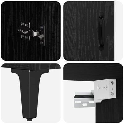 Korkea kaappi Musta tammi. 69,5 x 34 x 180 cm Tekninen puu