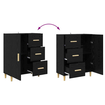 Korkea kaappi 2 pcs Musta tammi. 69,5 x 34 x 180 cm