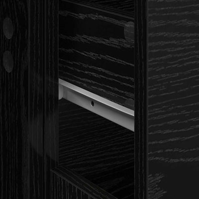 Sivupöydät 3 pcs Musta tammi 69,5 x 34 x 180 cm Tekninen puu